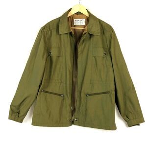 Revue Jacket Full Zip Padded Shoulder Olive Green Field Size M